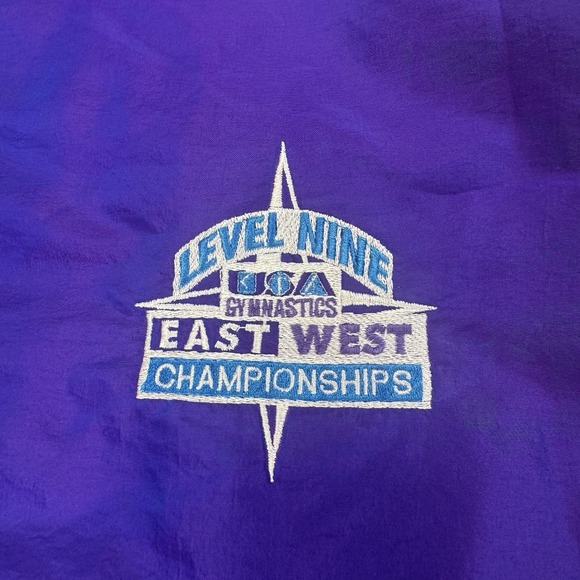 Vintage 90s Surf Style‎ Windbreaker Purple Iridescent Pullover USA Gymnastics L - Picture 11 of 11